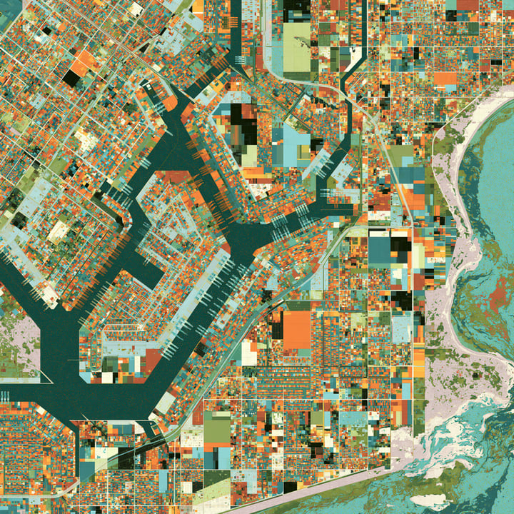 Morning Falling 559, a Midjourney study of the Southern California ocean imagined in 2050
