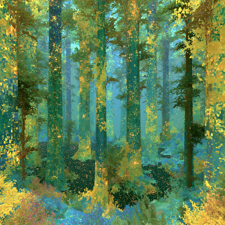 Morning Falling 542, a Midjourney study of the Southern California ocean imagined in 2050