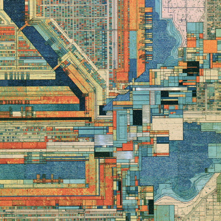 Morning Falling 558, a Midjourney study of the Southern California ocean imagined in 2050