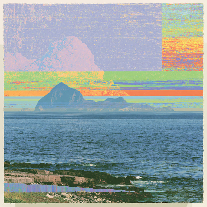 Morning Falling 550, a Midjourney study of the Southern California ocean imagined in 2050
