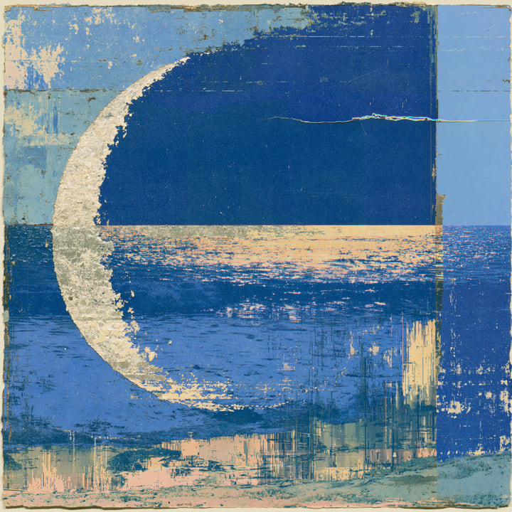 Morning Falling 575, a Midjourney study of the Southern California ocean imagined in 2050